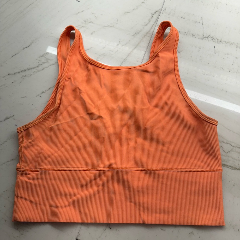Orange Ribbed Women's Crop Top
